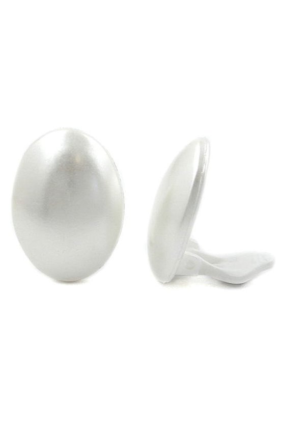 CLIP-ON EARRING ROUND PEARLY PLASTIC