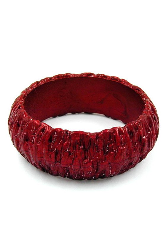 BANGLE RED METAL BARK LIKE