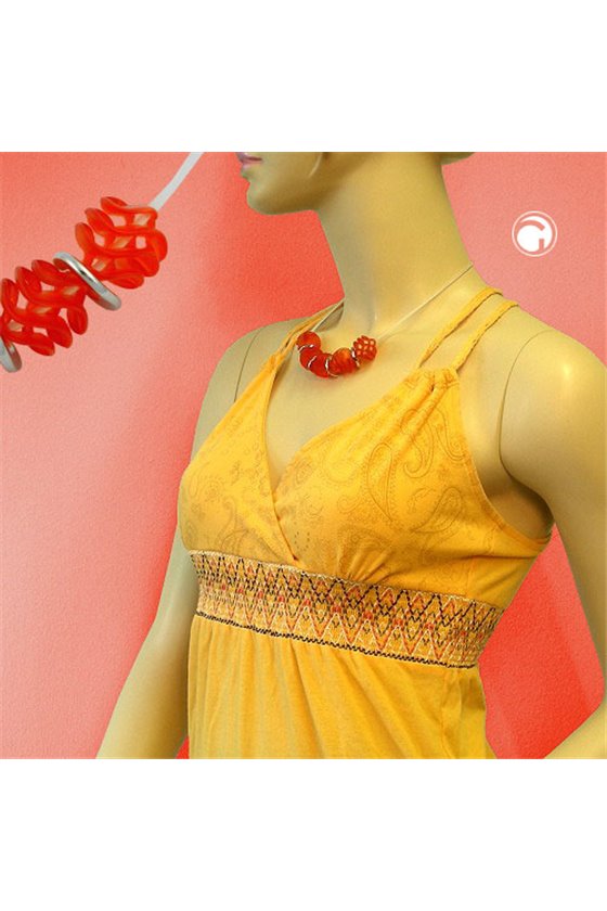 NECKLACE RED/MATTE FINISHED BEADS