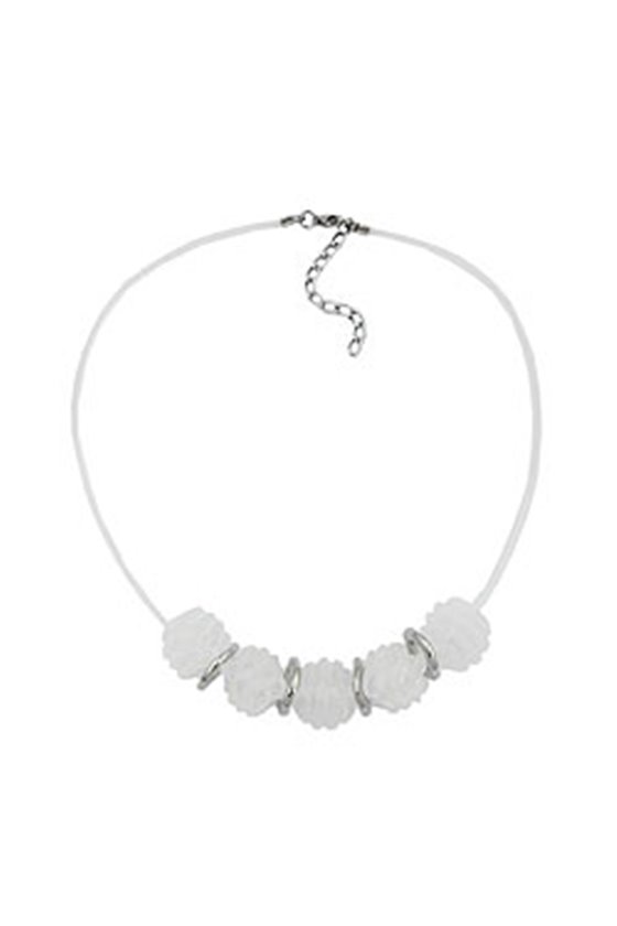 NECKLACE SPIRAL BEADS WHITE/MATTE FINISHED