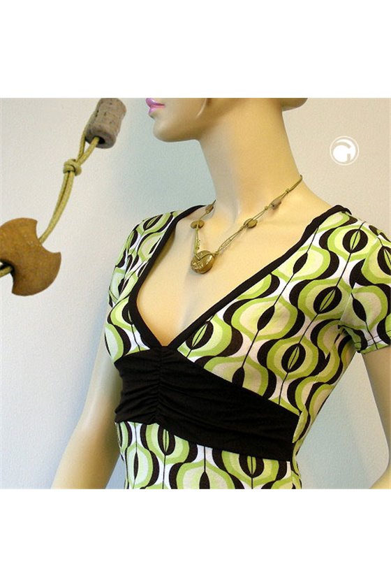 NECKLACE OLIVE DISK STONE BEADS SILKY SHEEN