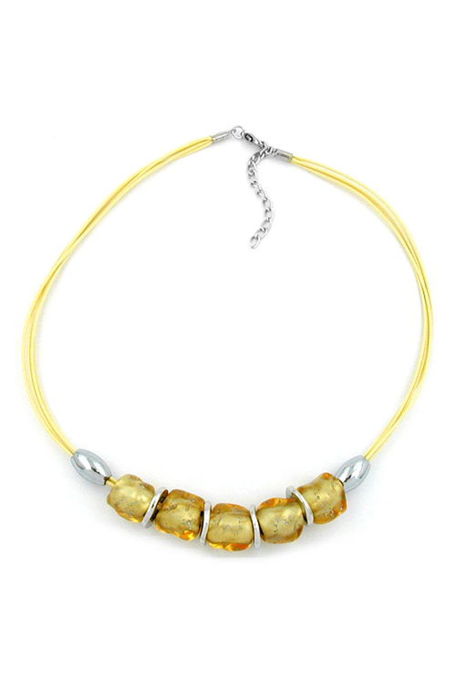 NECKLACE STONE BEAD GOLD-TONE 50CM
