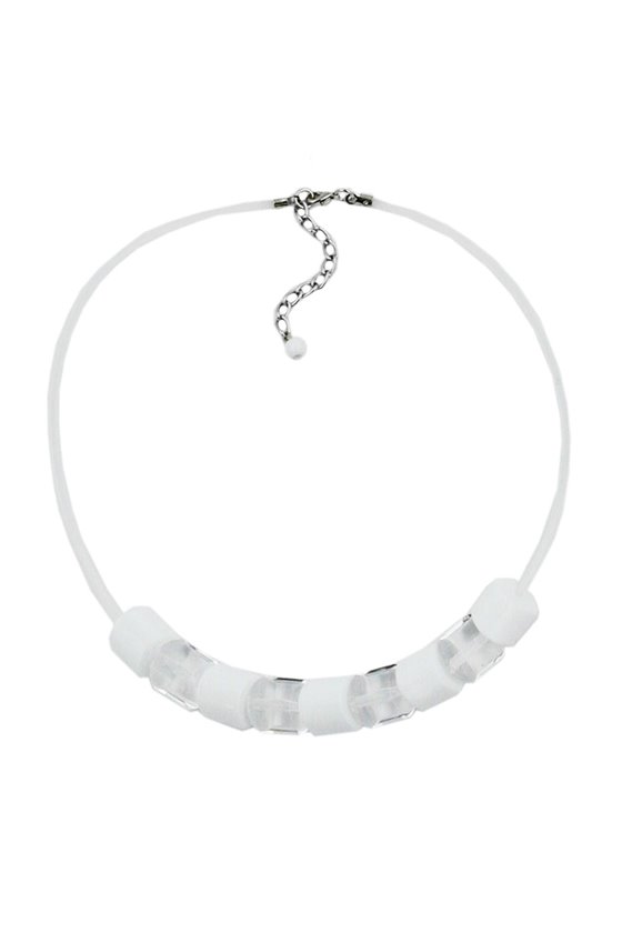 NECKLACE BEADS TRANSPARENT & WHITE