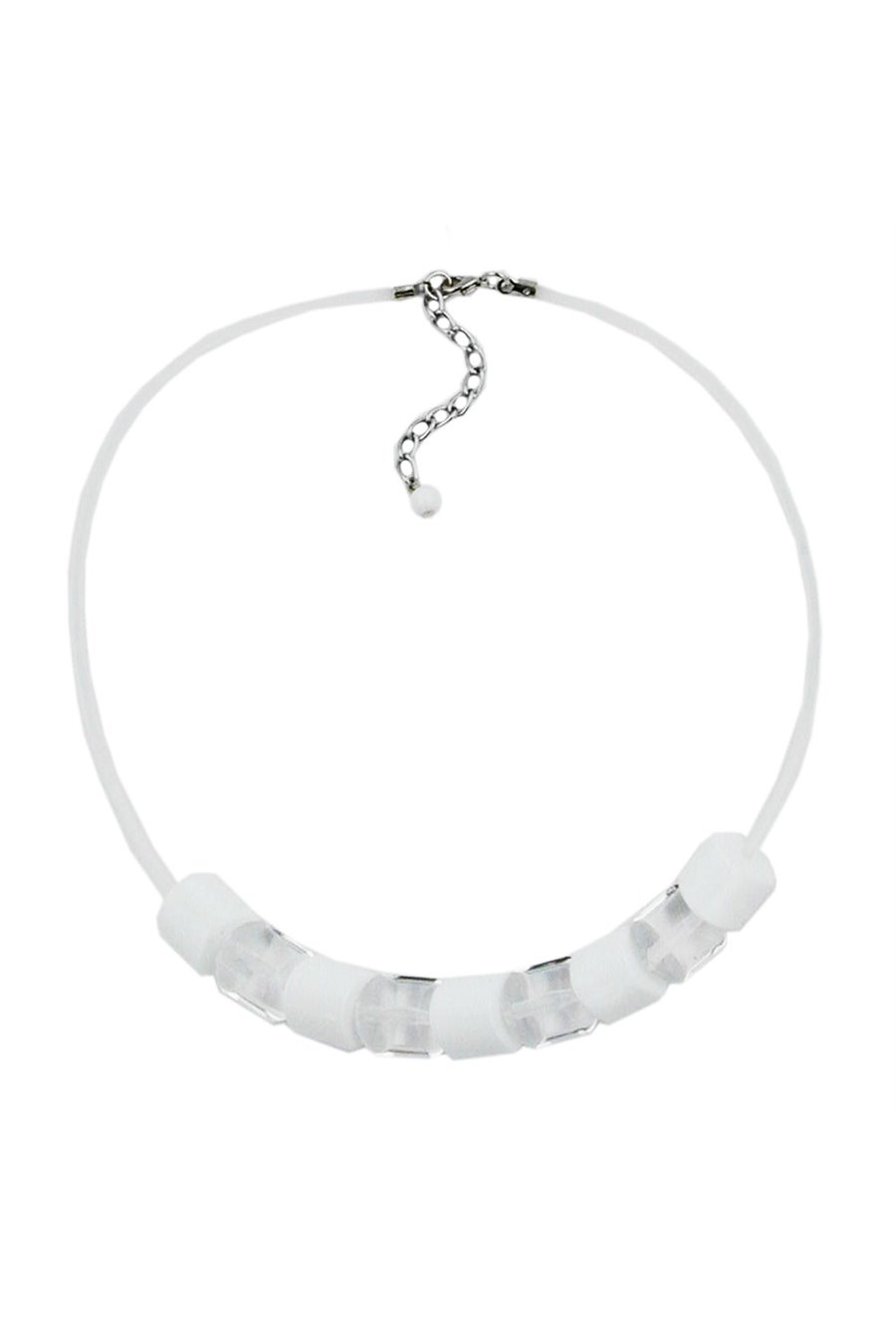 NECKLACE BEADS TRANSPARENT & WHITE