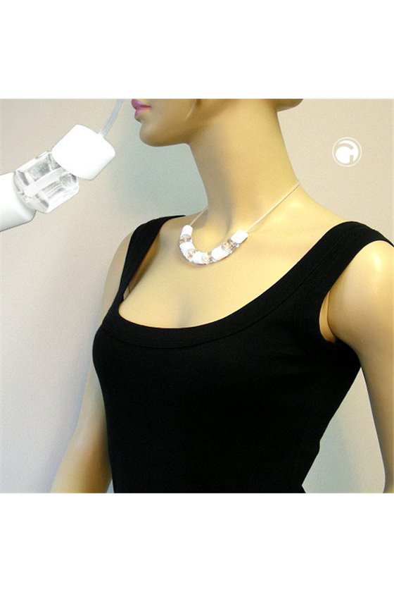 NECKLACE BEADS TRANSPARENT & WHITE