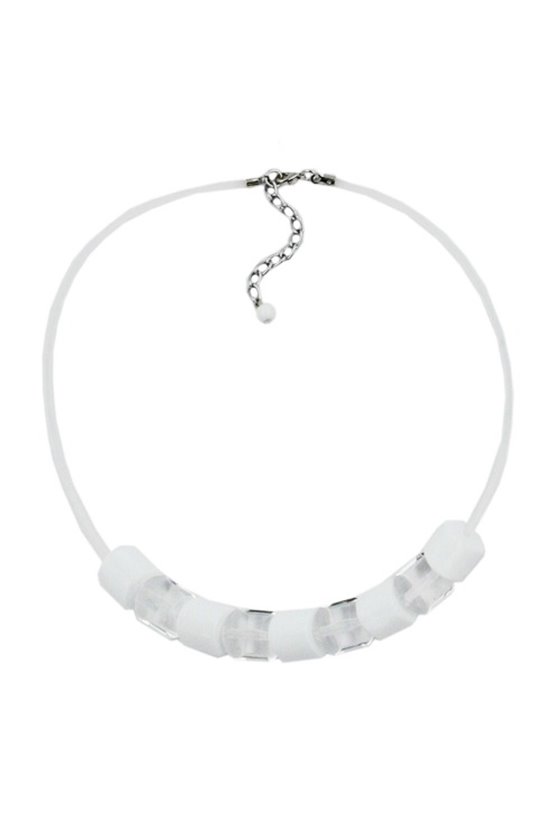 NECKLACE BEADS TRANSPARENT & WHITE