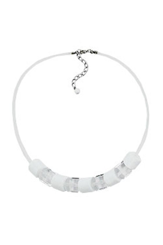NECKLACE BEADS TRANSPARENT & WHITE