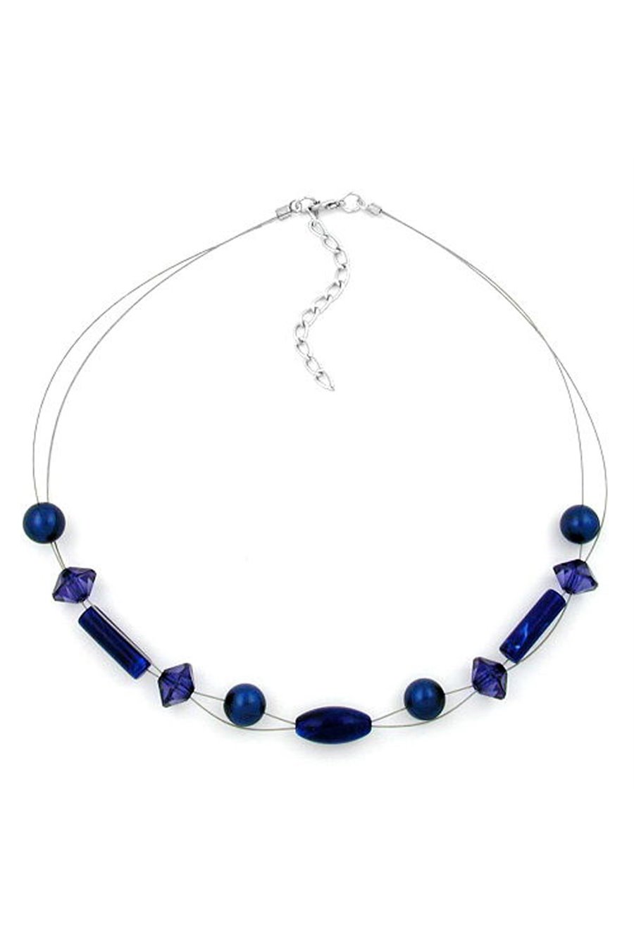 NECKLACE BLUE BEADS 42CM