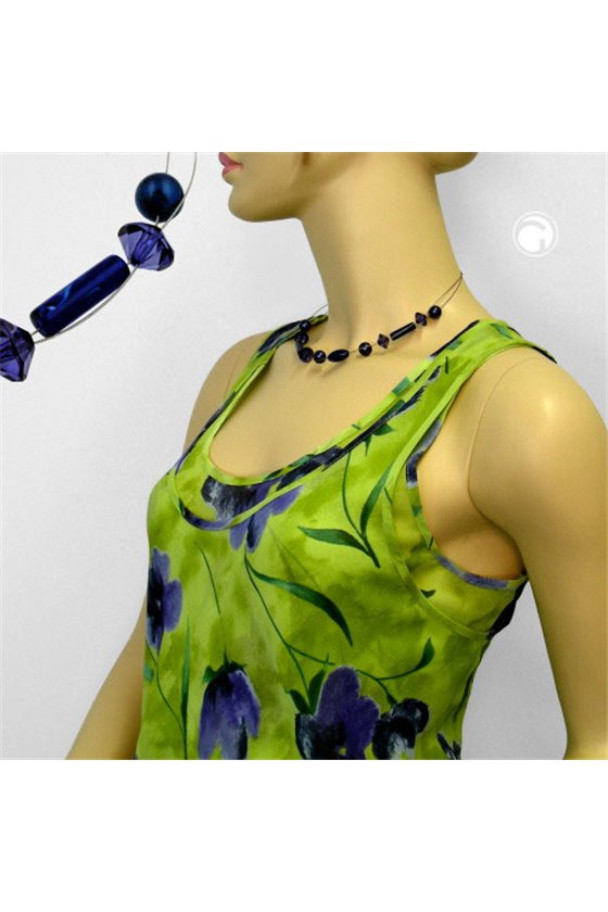 NECKLACE BLUE BEADS 42CM