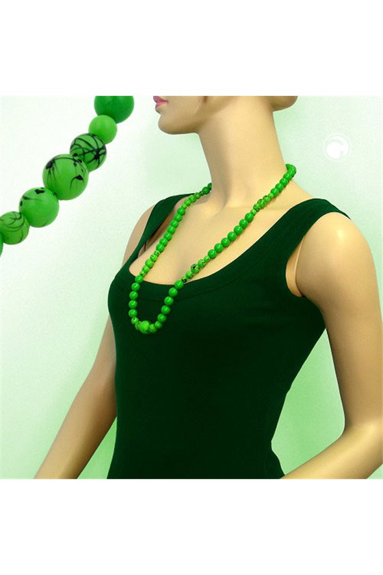 NECKLACE GREEN/BLACK BEADS