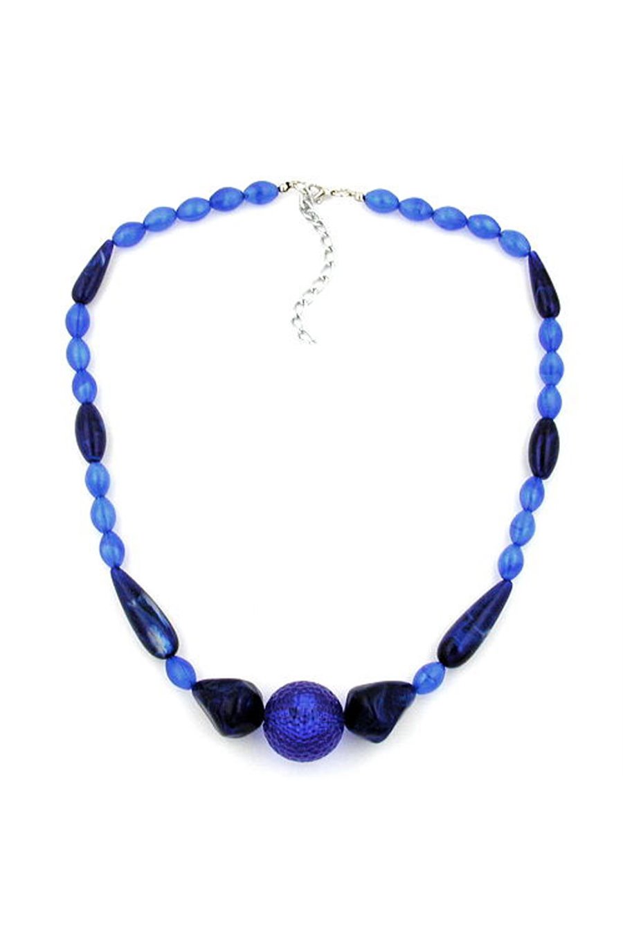 NECKLACE BLUE/SILKY BEADS DARK BLUE