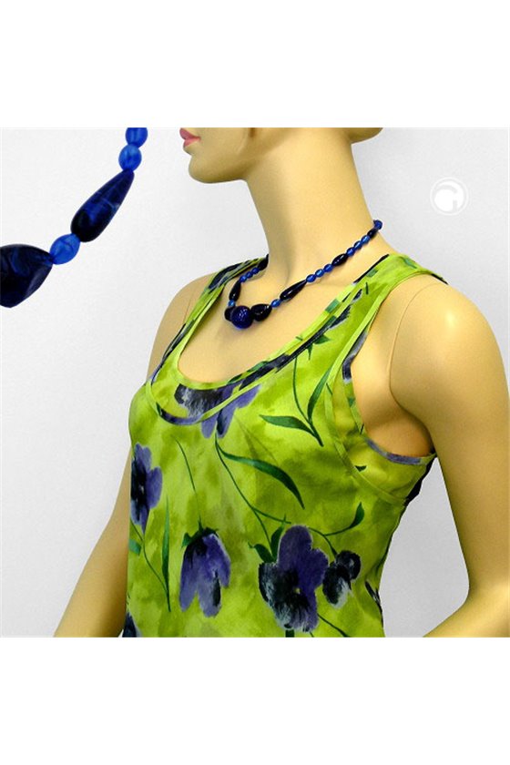 NECKLACE BLUE/SILKY BEADS DARK BLUE