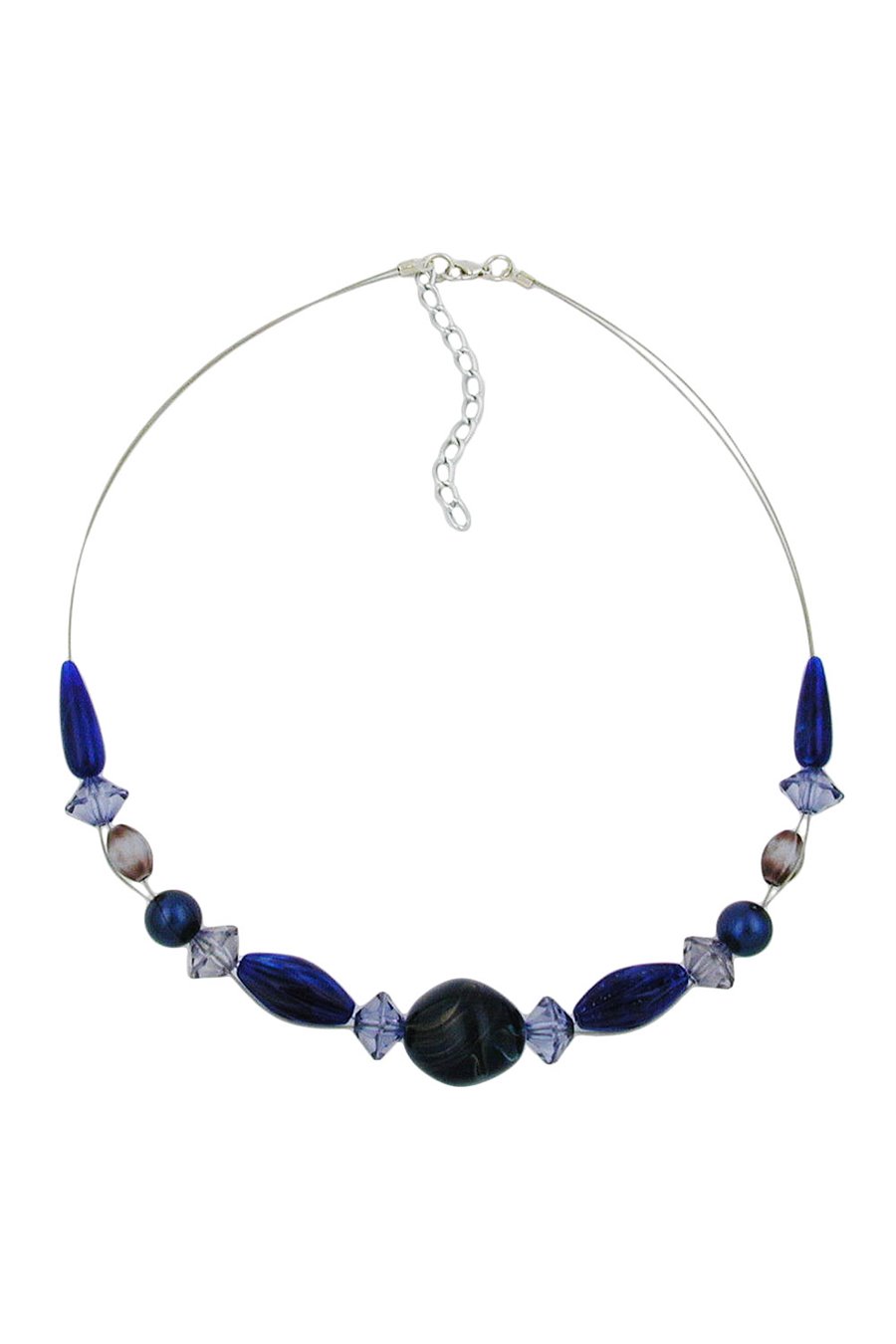 NECKLACE BLUE BEADS 45CM