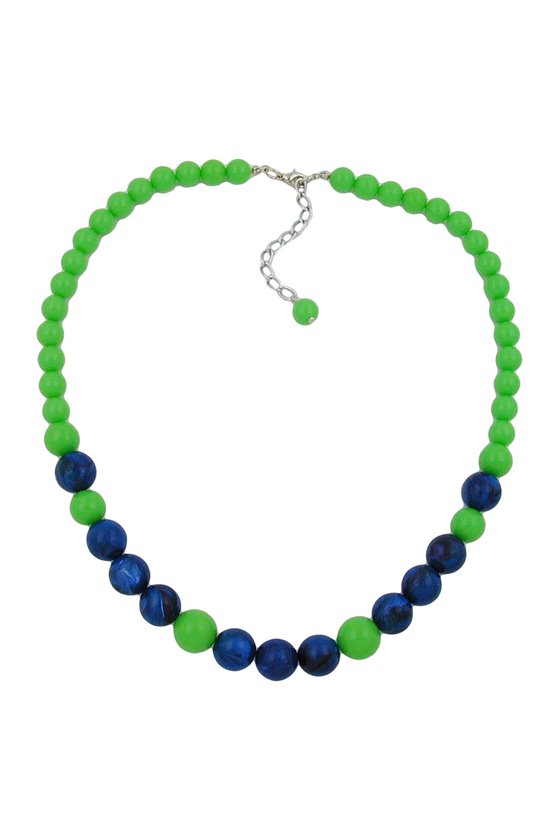 NECKLACE APPLE GREEN/ BLUE BEADS