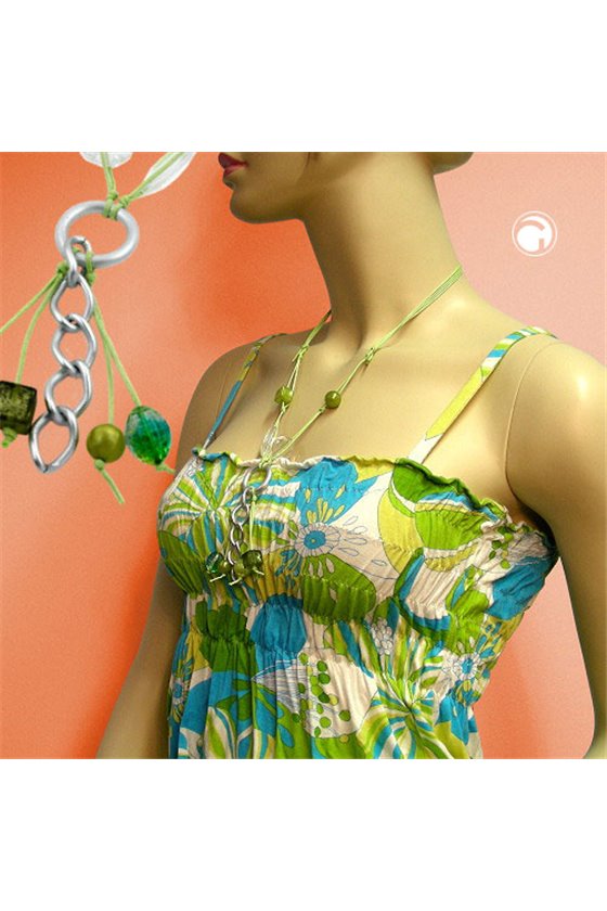 NECKLACE LIGHTGREEN BEADS 90CM