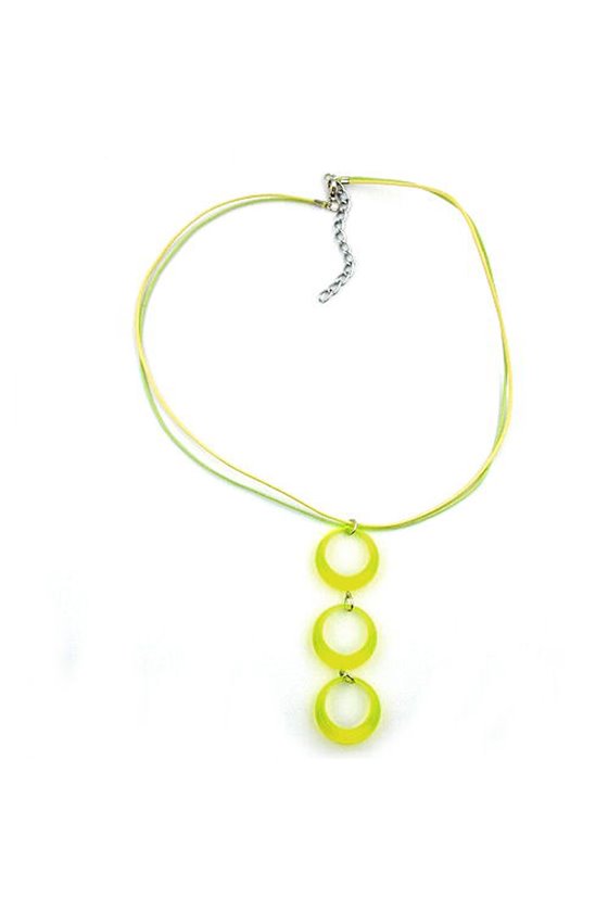 NECKLACE NEON YELLOW BEADS
