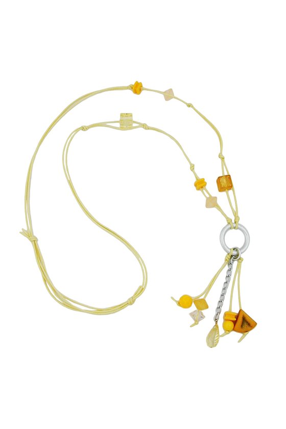 NECKLACE YELLOW BEADS 90CM