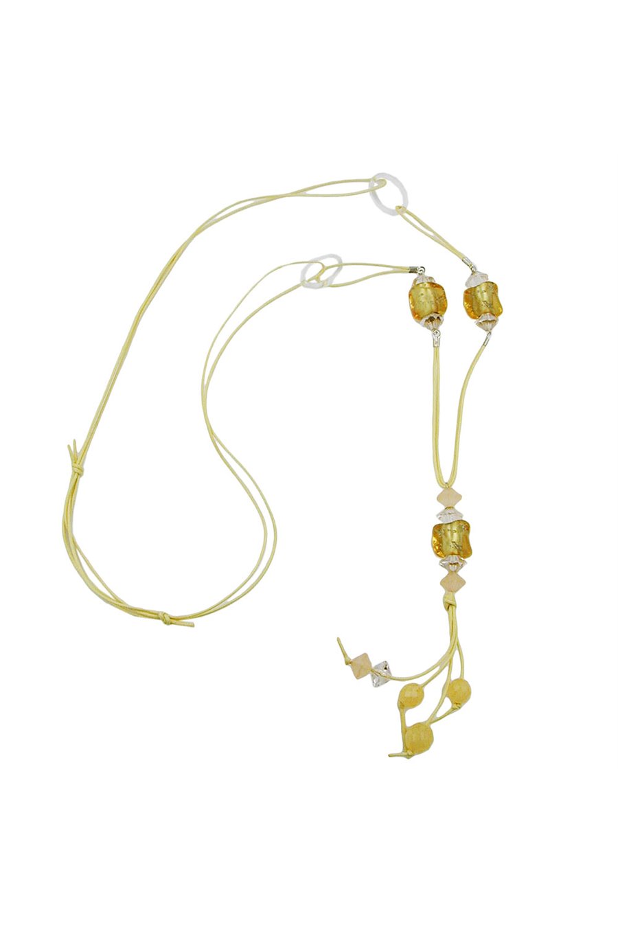 NECKLACE YELLOW BEADS 100CM