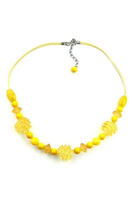 NECKLACE YELLOW BEADS 45CM