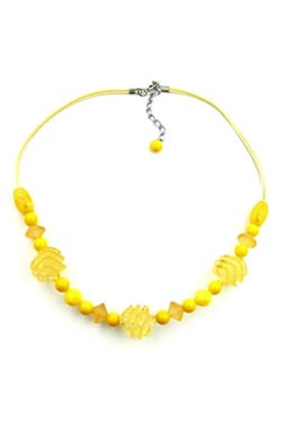 NECKLACE YELLOW BEADS 45CM