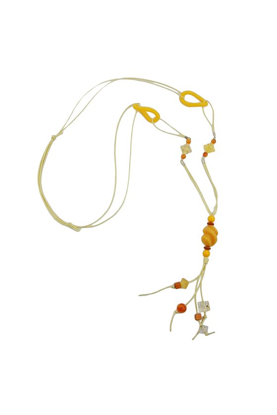 NECKLACE YELLOW BEADS 100CM
