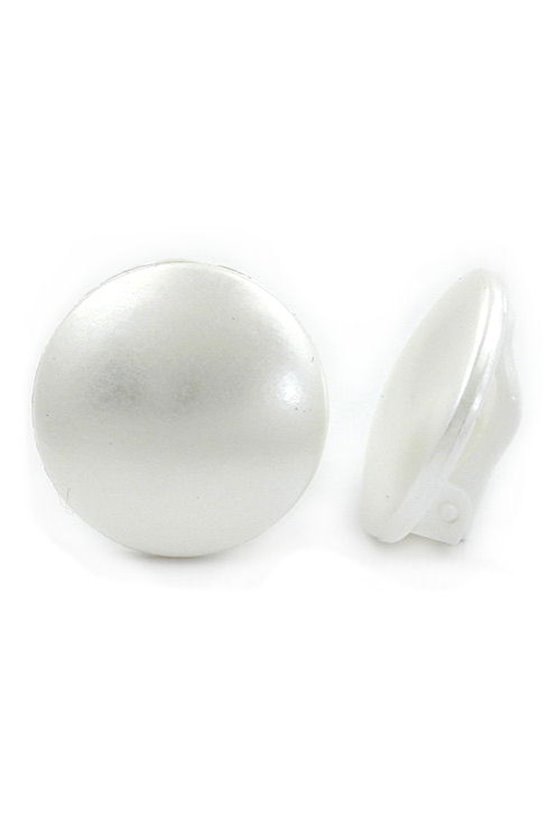 CLIP-ON EARRING ROUND PEARL LOOK PLASTIC