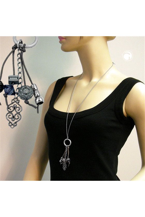 CHIC URBAN AND FASHIONABLE NECKLACE! GREY/SILVER BEADS