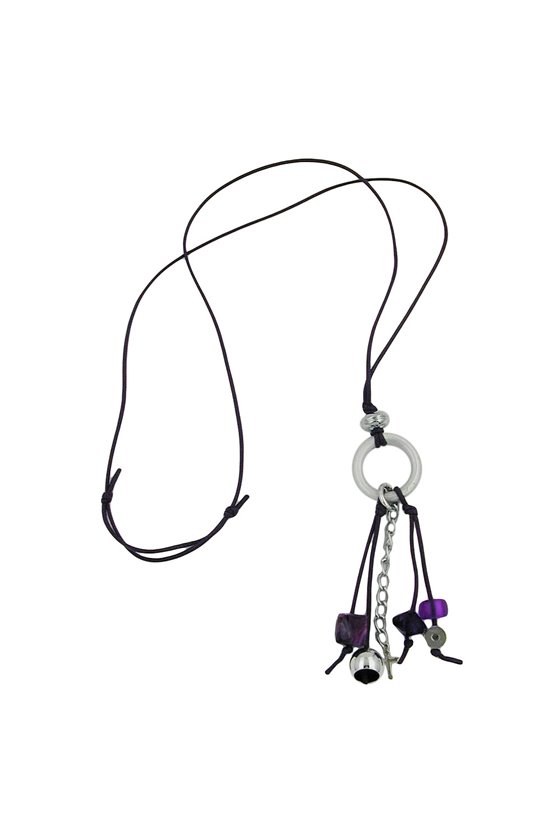 NECKLACE GREY BEADS 90CM