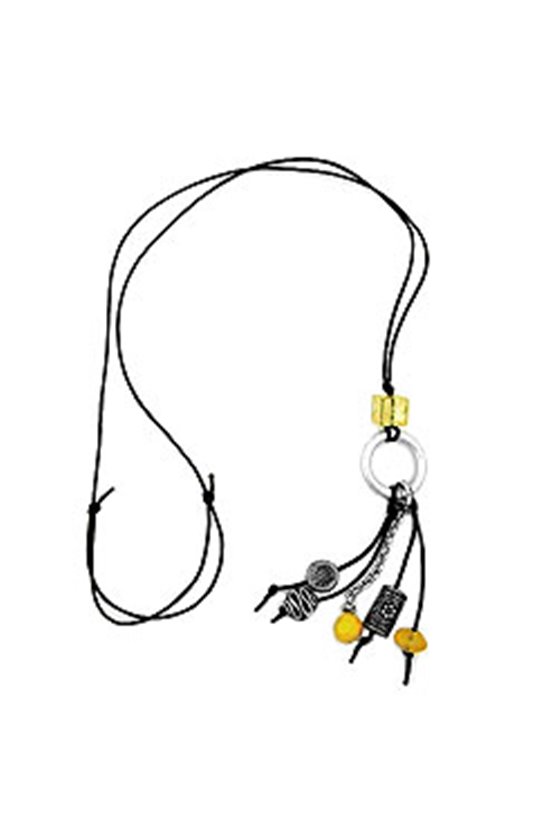 NECKLACE GREY/ YELLOW BEADS