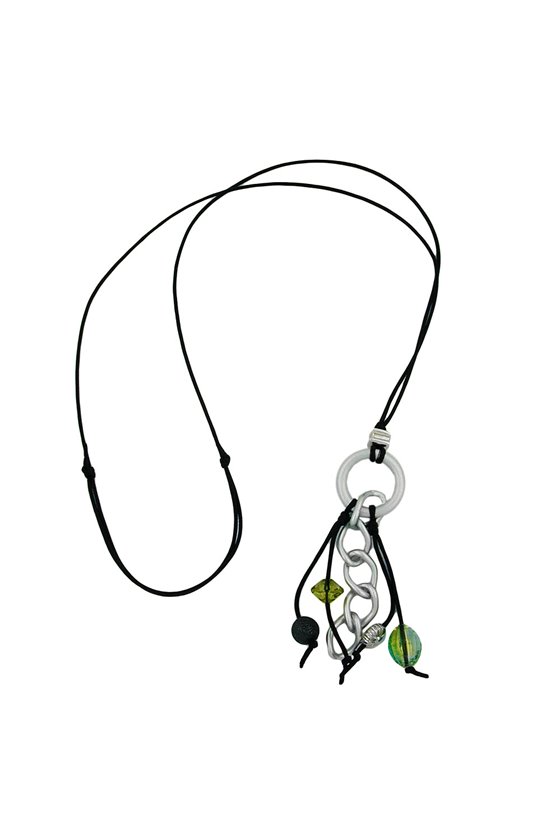 NECKLACE GREY/ OLIVE BEADS