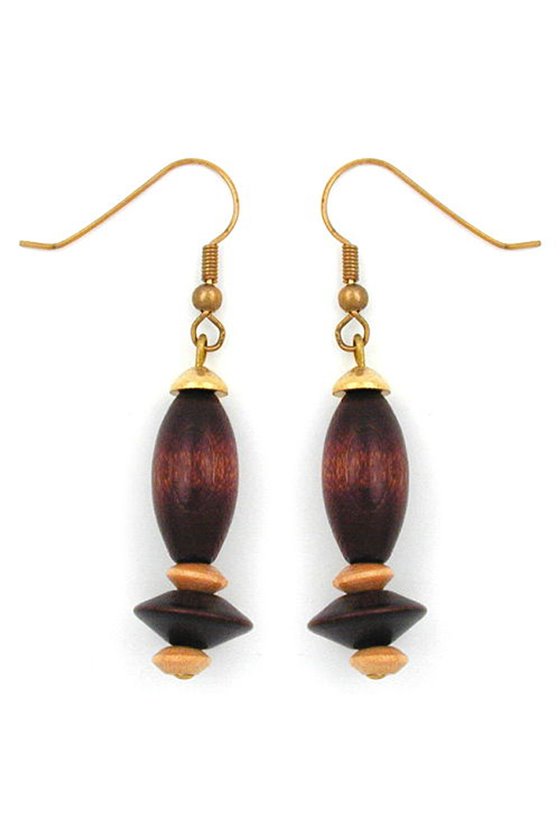 LEVERBACK EARRINGS DARK-LIGHT BROWN