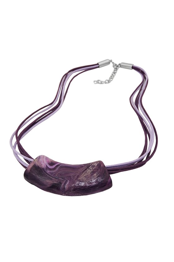 NECKLACE TUBE FLAT CURVED DARK LILAC 50CM