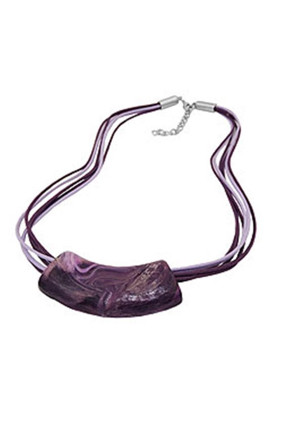 NECKLACE TUBE FLAT CURVED DARK LILAC 50CM
