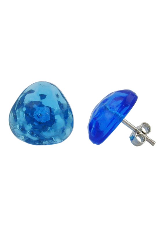 STUD EARRINGS BLUE TRIANGLES