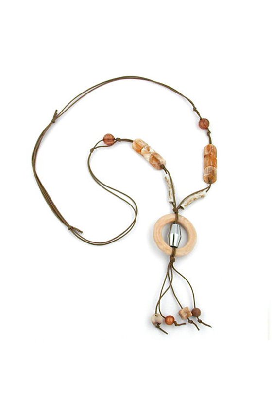 NECKLACE BROWN RING 100CM