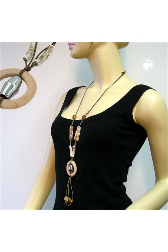 NECKLACE BROWN RING 100CM