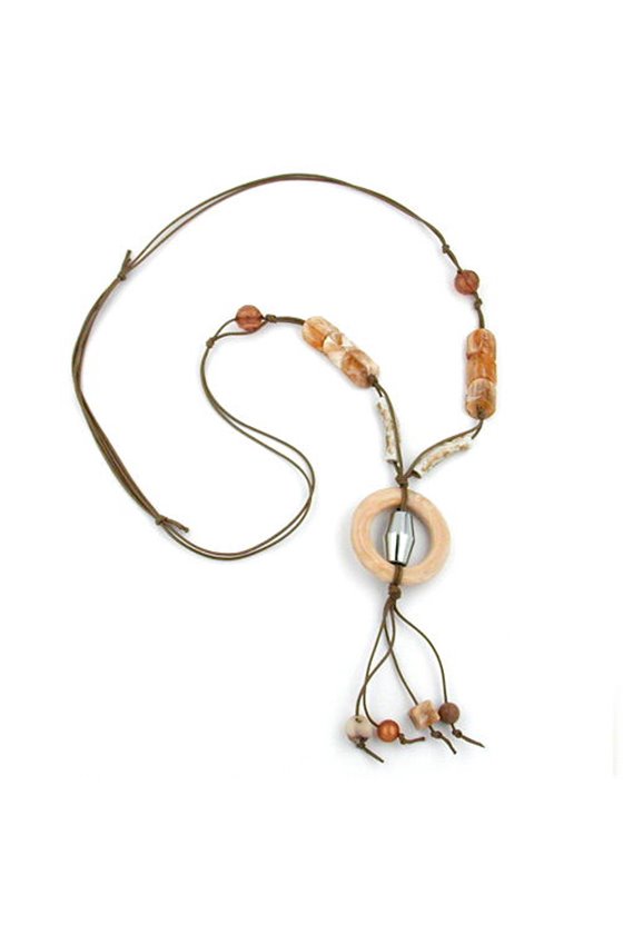 NECKLACE BROWN RING 100CM