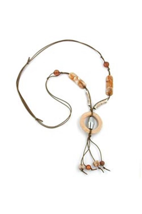 NECKLACE BROWN RING 100CM