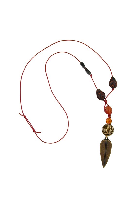NECKLACE SPEARHEAD DARK BRASS