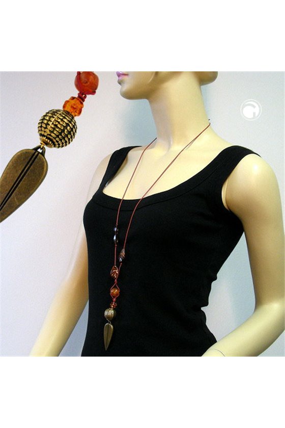 NECKLACE SPEARHEAD DARK BRASS