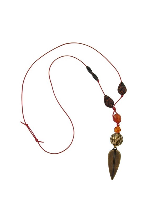 NECKLACE SPEARHEAD DARK BRASS
