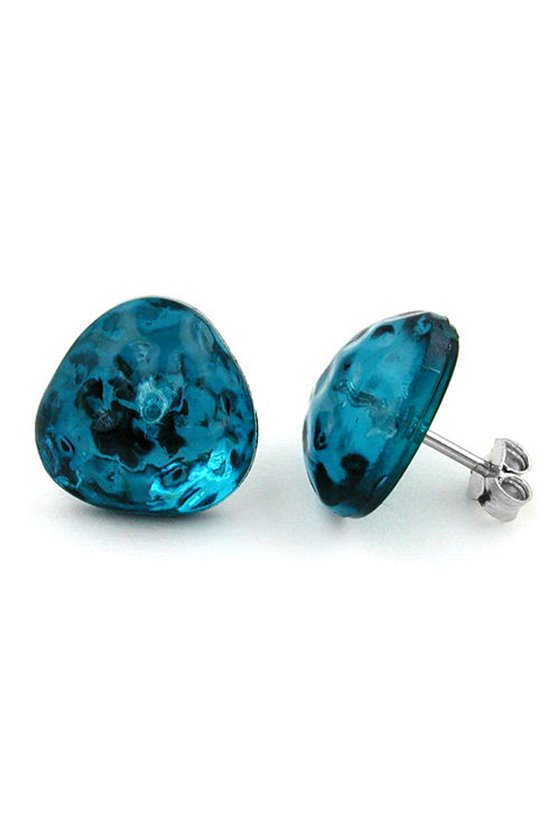 STUD EARRINGS TURQUOISE TRANSPARENT