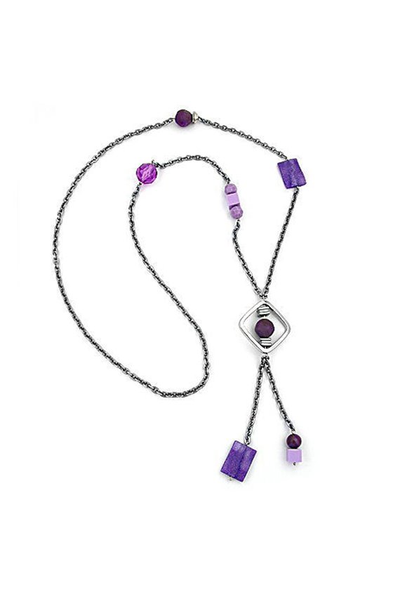 NECKLACE LILAC TRANSPARENT 90CM