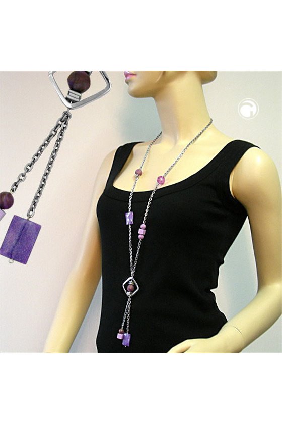 NECKLACE LILAC TRANSPARENT 90CM