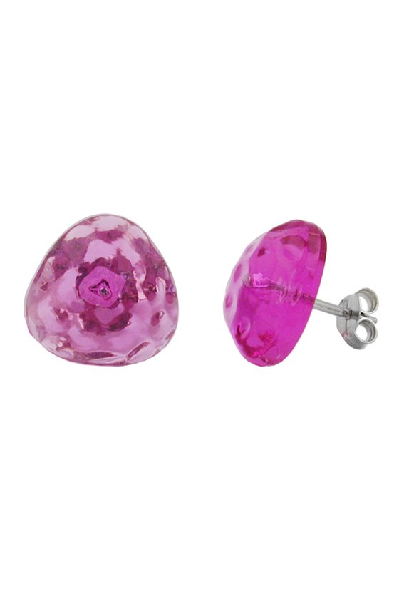STUD EARRINGS PINK TRANSPARENT