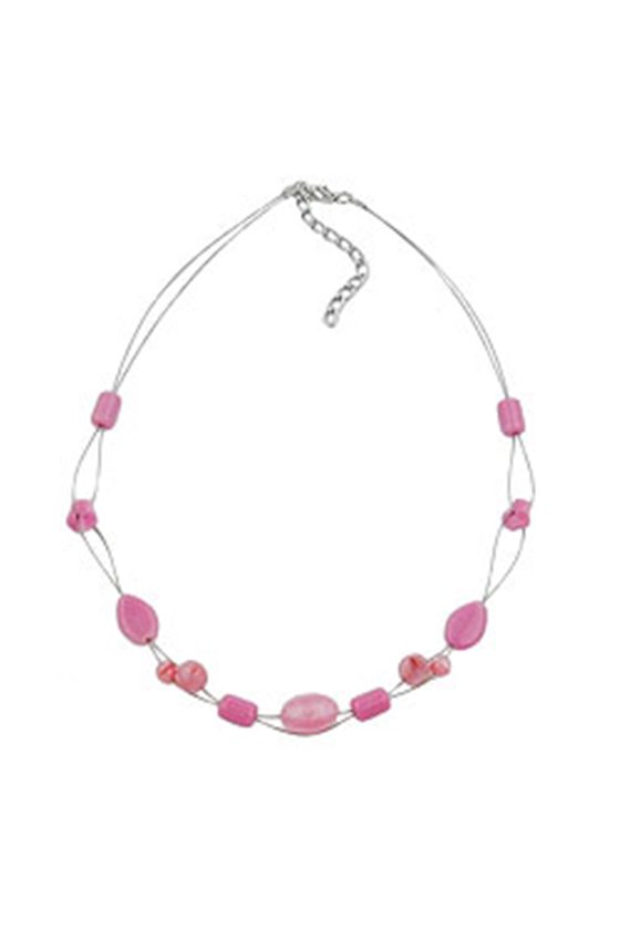 NECKLACE GLASS BEADS PINK