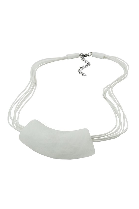 NECKLACE TUBE FLAT CURVED WHITE 50CM