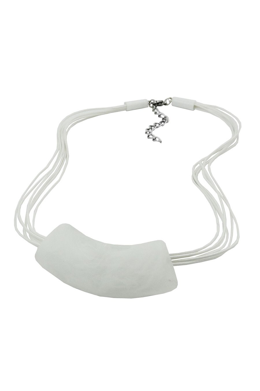 NECKLACE TUBE FLAT CURVED WHITE 50CM