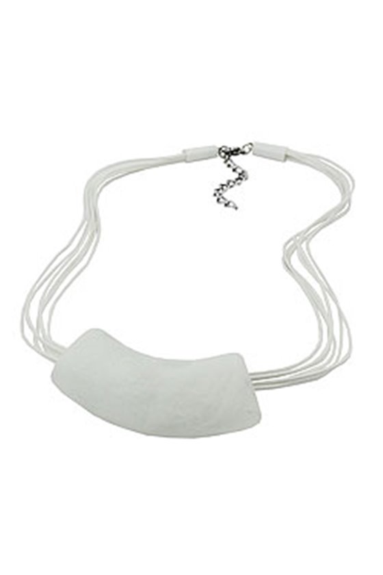 NECKLACE TUBE FLAT CURVED WHITE 50CM