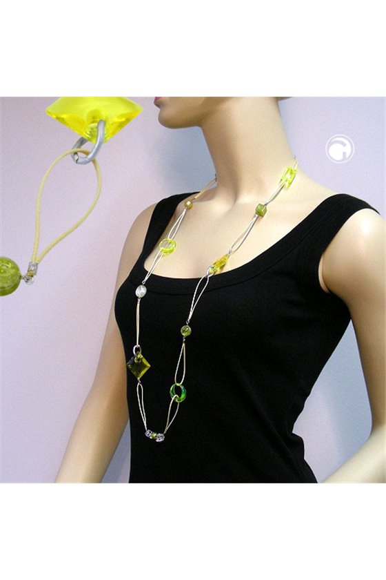 NECKLACE YELLOW GREEN 100CM